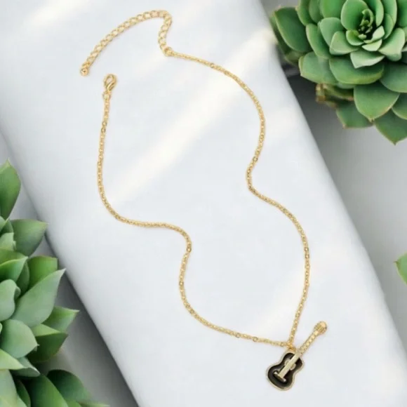 Guitar Pendant Necklace, NWT - Picture 3 of 4